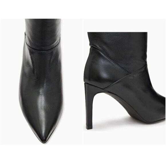 Allsaints Orlana Pointed Toe High Heel Slouch Boots in Black 6 with Box Womens - Picture 13 of 16